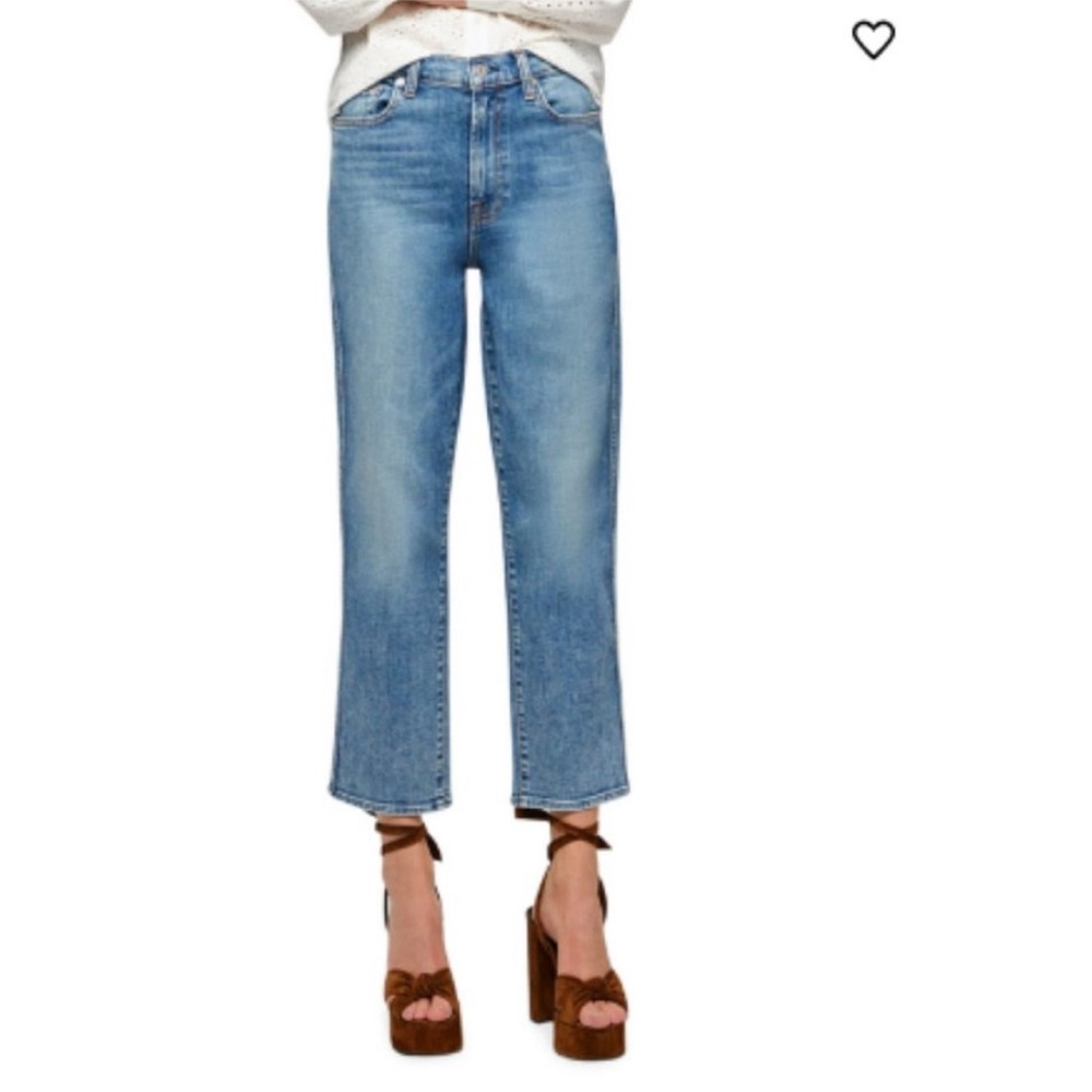 7 For All Mankind High-Waist Slim Kick in Deep Soul.